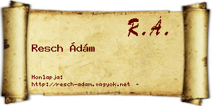 Resch Ádám névjegykártya